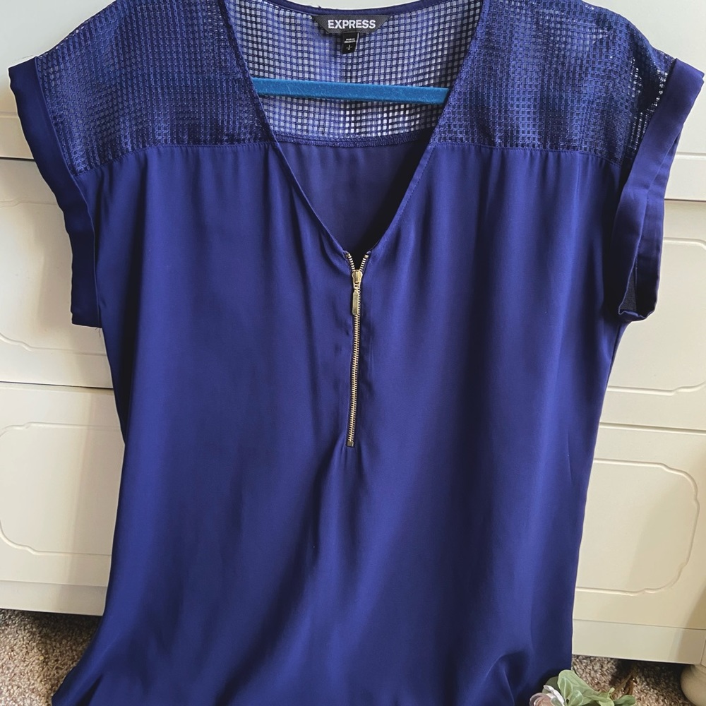 Express Navy Blue Blouse L
